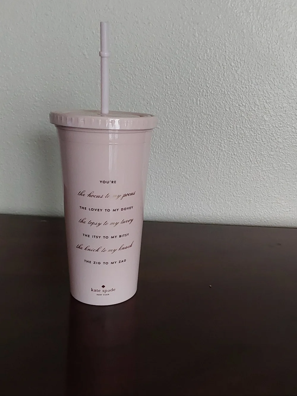 kate spade Blush Pink Bridesmaid Tumbler with Straw